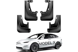 REEVAA Tesla Model X Mud Flaps 2024 Newest Accessories [Military-Grade Upgrade] [No Drilling Required] All-Weather Mud Splash Guards for Tesla Model X 2024-2022, Black (Set of 4)