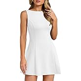 LILLUSORY Women's A-Line Boat Neck Flowy Mini Dress Summer 2026 Going Out Party Club Vacation Sleeveless Tank Dresses