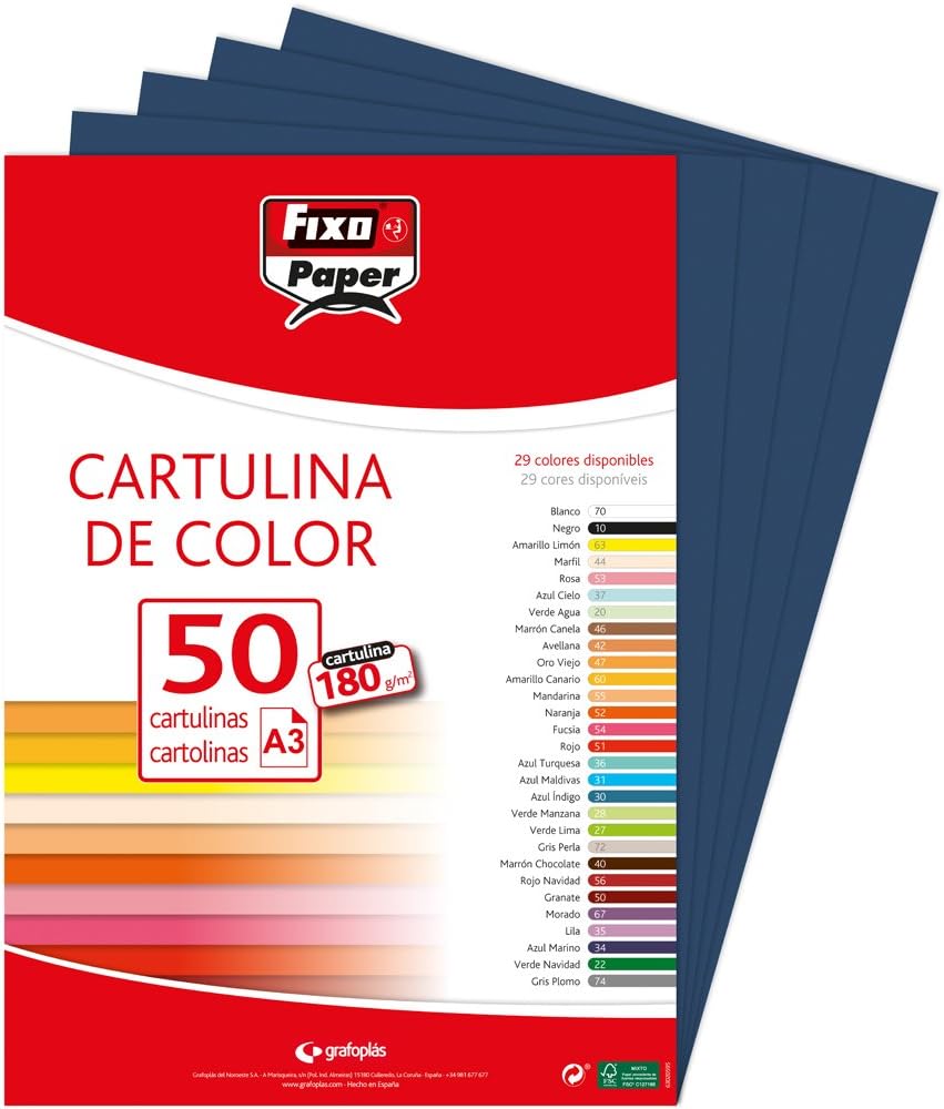 Fixo 11120334 - Pack of 50 Card, A3, Navy Blue