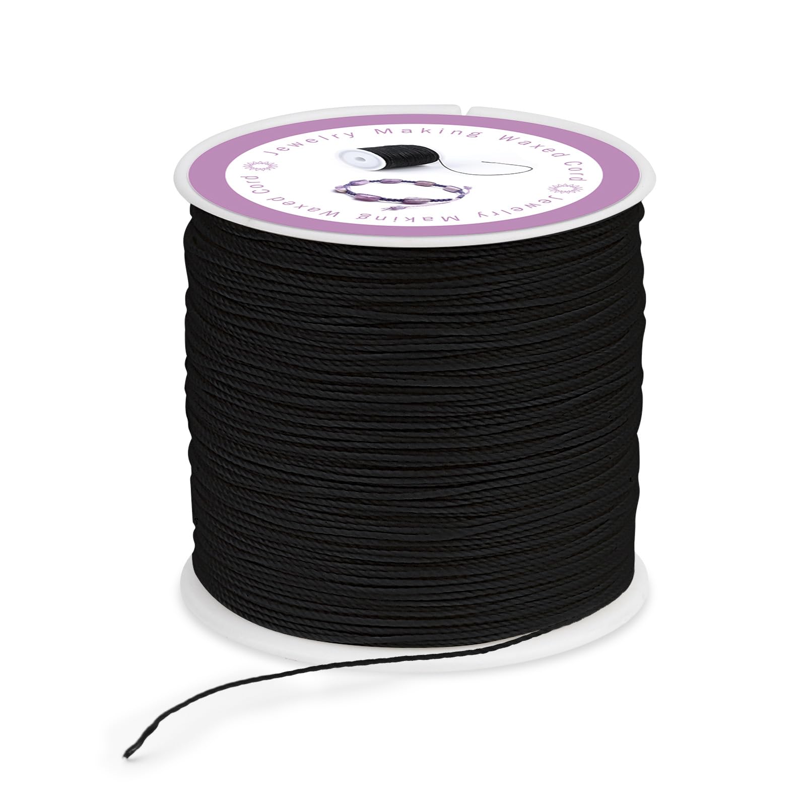 0.5mm 116 Yards Waxed Cord for Jewellery Making String Waxed Thread for Bracelets Bead Threads Linen Thread for Bracelet Necklaces Jewellery Making (Black) — image 1