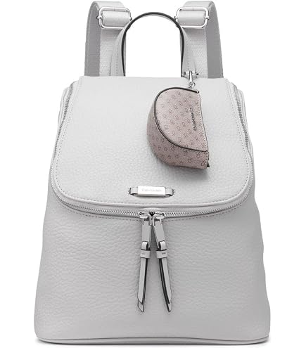 Amazon.com: Calvin Klein Reyna Flap Backpack, Black/Silver  display picture 1