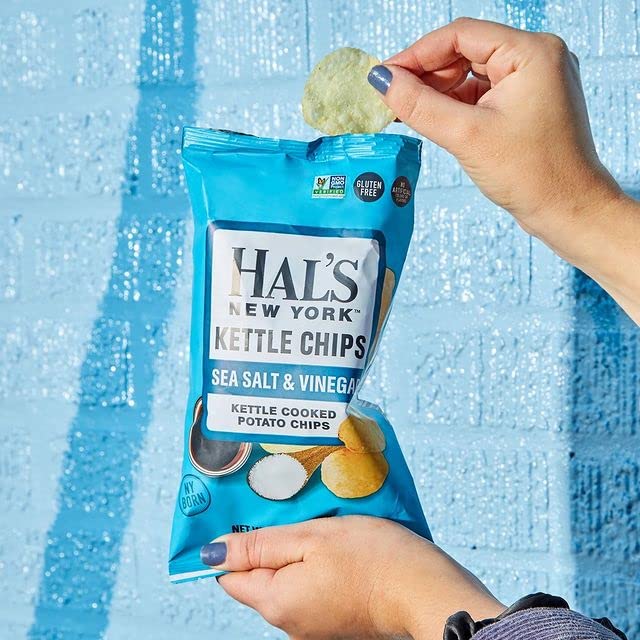 Hal's New York Kettle Cooked Gluten Free Sea Salt & Vinegar Flavored