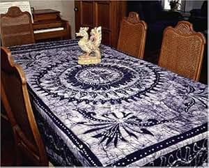Amazon.com: Blue Batik Indian Bedspread, Queen Size
