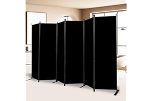 HOMSCREENER Room Divider and Folding Privacy Screens， 6 Panel Wide Room Divider Wall Screen for Room Separtition, Partition Room Dividers Fabric Panel Wall Dividers Freestanding for Office, Bedroom, Studio Dorm