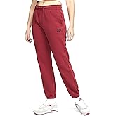 Nike Women's Sportswear Essential Fleece Sweatpants, Pomegranite/Black, XS Regular US