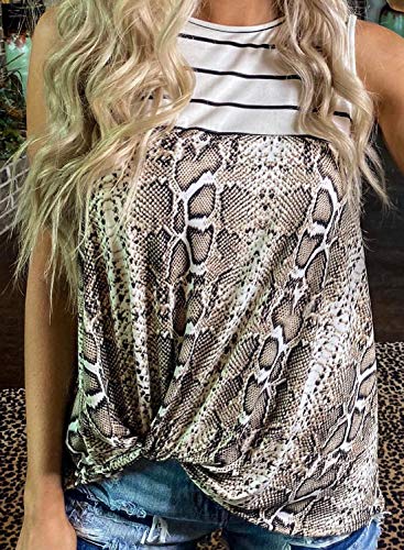 61RF46choGL CORAFRITZ Camiseta sin mangas de piel de serpiente a rayas para mujer CORAFRITZ Camiseta sin mangas de piel de serpiente a rayas para mujer - Imagen 5