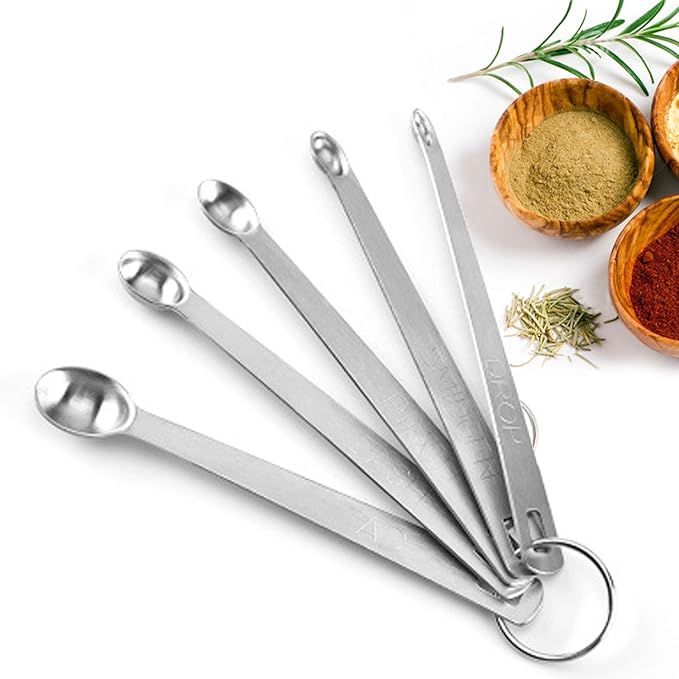 Measuring Spoons Set 5 Mini Stainless Steel Measuring