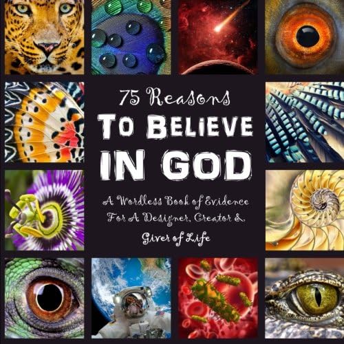 75 Reasons to Believe in God: A Wordless Book of Evidence For A Designer, Creator & Giver of Life (Wordless Books - Give God the Glory Honor and Praise!)