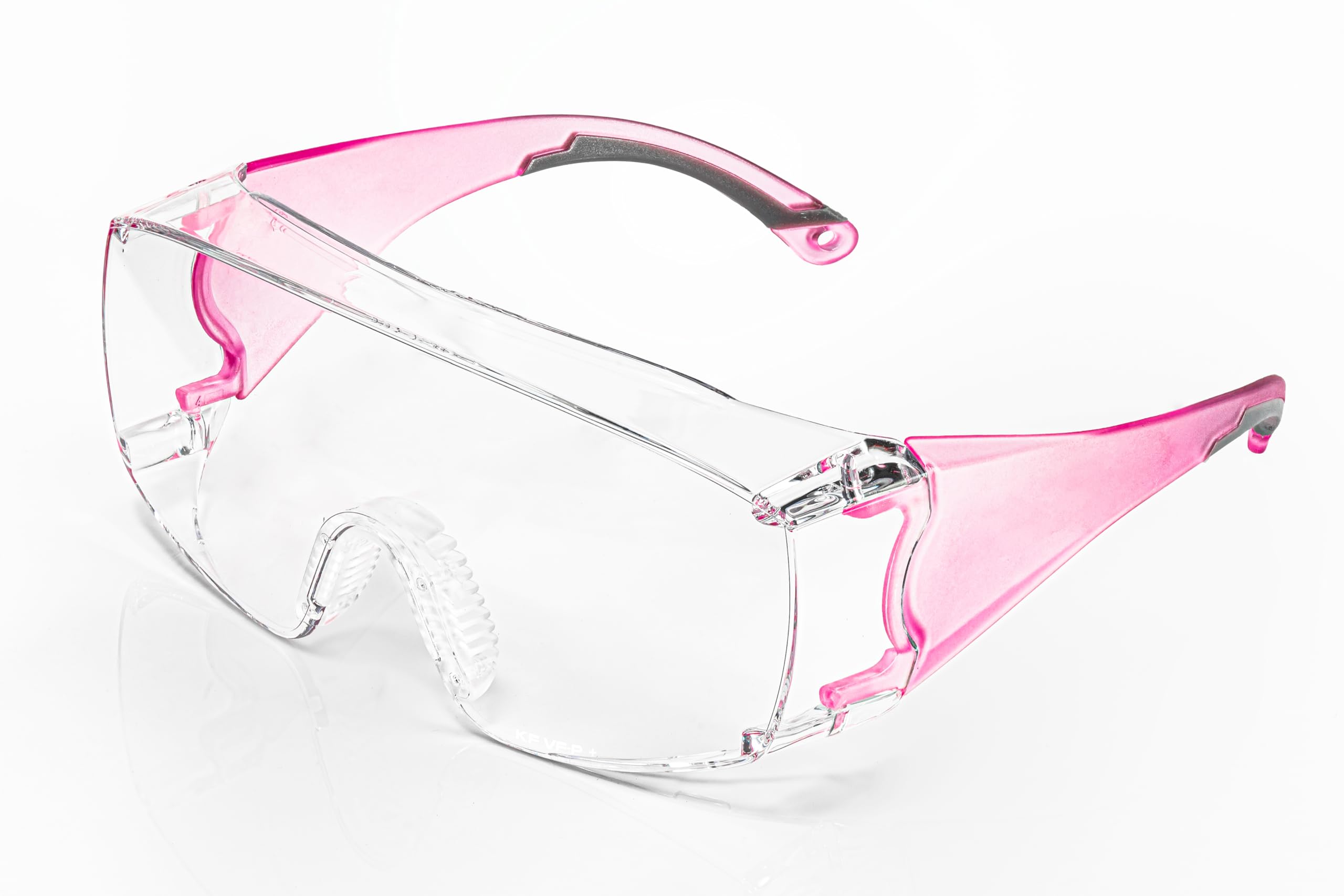 Photo 1 of Koziface C31Z Safety Glasses for Men and Women White Blue Pink Over Prescription Glasses Anti Fog Clear Lens No Slip Side Shields (Pink)