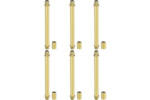 PATIKIL Straight Pipe Lamp Stems Rod Kit, 6 Set M10 Carbon Steel 100mm(3.94") Long Double End Thread Rod with Coupling Nuts S