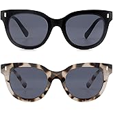 zooxsky 2 Pack Reading Sunglasses for Women Classic Reader Sunglasses Outdoor Full Lenses Magnifying Sun Readers UV Protection(BK+ST 1.25)