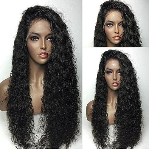Shy Hair Full Lace Human Hair Deep Wave Curl Wig For Black Women Pre Plucked 130% Brazilian Virgin Hair Wig Glueless Lace Front Wig (24inch, Full Lace)