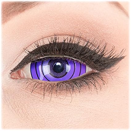 Farbige Kontaktlinsen zu Fasching Karneval Halloween 1 Paar Crazy Fun Sclera violette 'Violet Rinnegan' 22 mm mit Behälter in