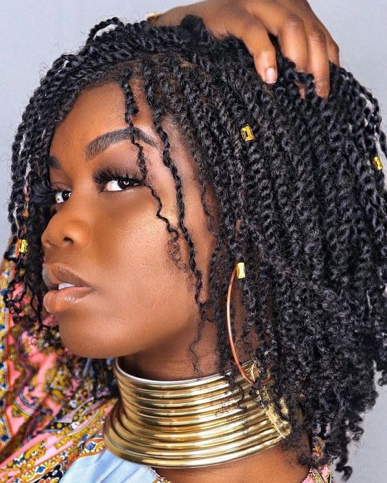 Mscat 12 Inch 9 Packs Micro Crochet Bob Pre-looped Passion Twist Pre-looped Senegalese Twist Braids Hair Extensions 1B# โ image 1