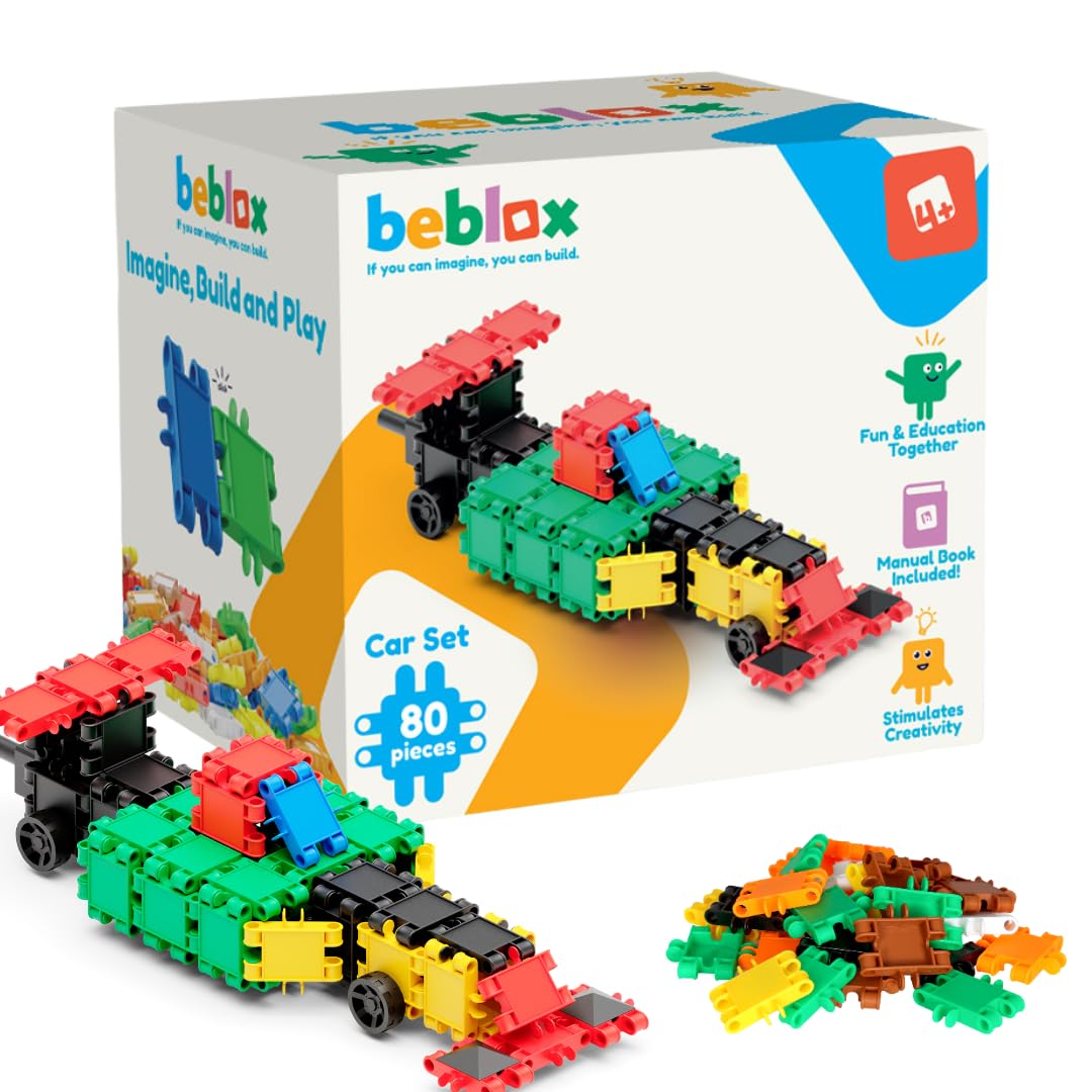 BEBLOX Building Blocks Car Set Building Toys for Kids Ages 4-8 Learning 