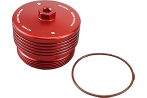 Bevinsee Oil Filtrar Housing Cap Compatible with E90 E92 E91 E93 E60 E61 E81 E82 E84 E87 E88 320i 323i 325i 328i 335i 330i 523i 525i 528i 530i 535i N52 N54 N55 S55 Engines, Replaced 11427525334, Red