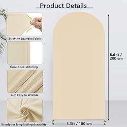HEMMOTOP 6.6 ft Beige Arch Backdrop Cover, Spandex