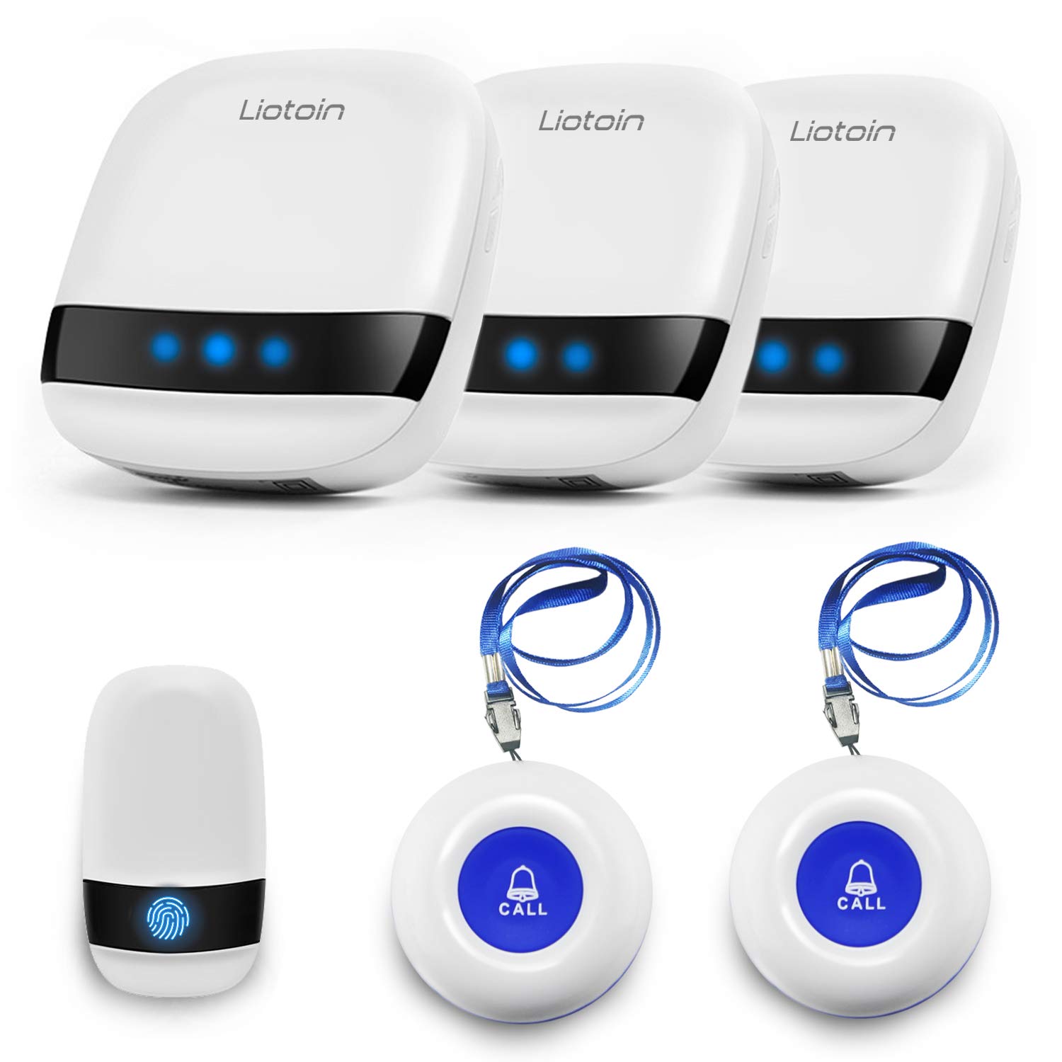 LIOTOIN Elderly Alarm Call Button Personal Alarms Call Bell For Elderly/Home/Patient/Disabled/Nurse Wireless Caregiver Pager 3 Transmitters 3 Plugin Receivers (600+ft Operating Range) …