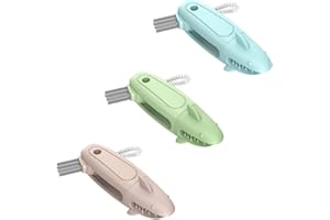 TQRR SharkBrush-3 in 1 Cup Lid Gap Cleaning Brush Set, 3Pcs Bottle Gap Cleaner Brush, Silicone Cup Lid Brush, Multifunctional Bottle Brush, Cleaning Tools for Home Kitchen Office (3, Multicolor)