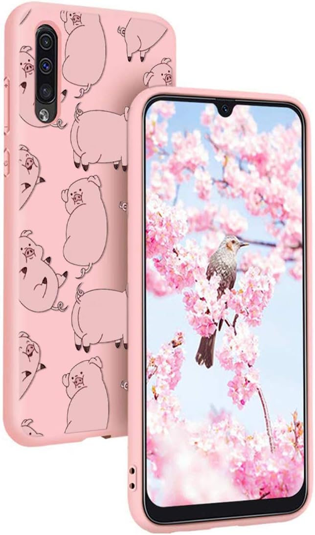 Pnakqil Samsung Galaxy A70 Phone Case, Pink Cute Pattern Shockproof Soft Flexible Gel TPU Bumper Silicone Ultra-thin Rubber Protective Back Case Cover for Samsung GalaxyA70 Smartphone, Pink Pig