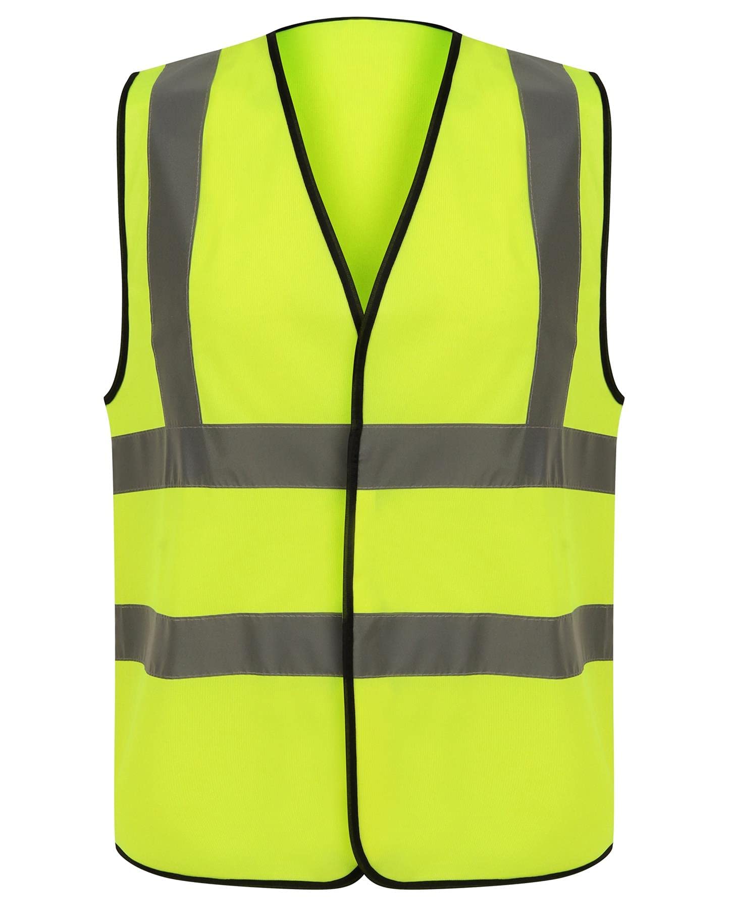 FAIRY BOUTIQUE Mens Womens Hi Vis Sleeveless Waistcoat Hi Viz Reflective Vest Adults High Visibility Work Wear Waistcoat (Yellow Large)