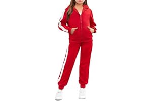 Arshiner Girls 2 Piece Outfits Sweatsuits Zip Up Hoodie Sweatshirt and Sweatpant Athletic Tracksuit Jogger Set