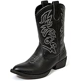 Deer Stags Boy's Ranch Western Boot, Black, 13 Little Kid