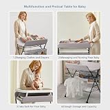 MeJa Baby Changing Table Portable Folding Diaper Station with Wheels view 6