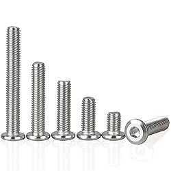 Krysay M6 x 50mm 30Pcs Flat Head Hex Socket Cap
