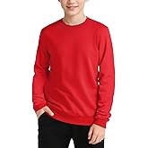 BOOPH Boys Long Sleeve Shirts Kids Crewneck Basic Tee Sports Pollover T-Shirt
