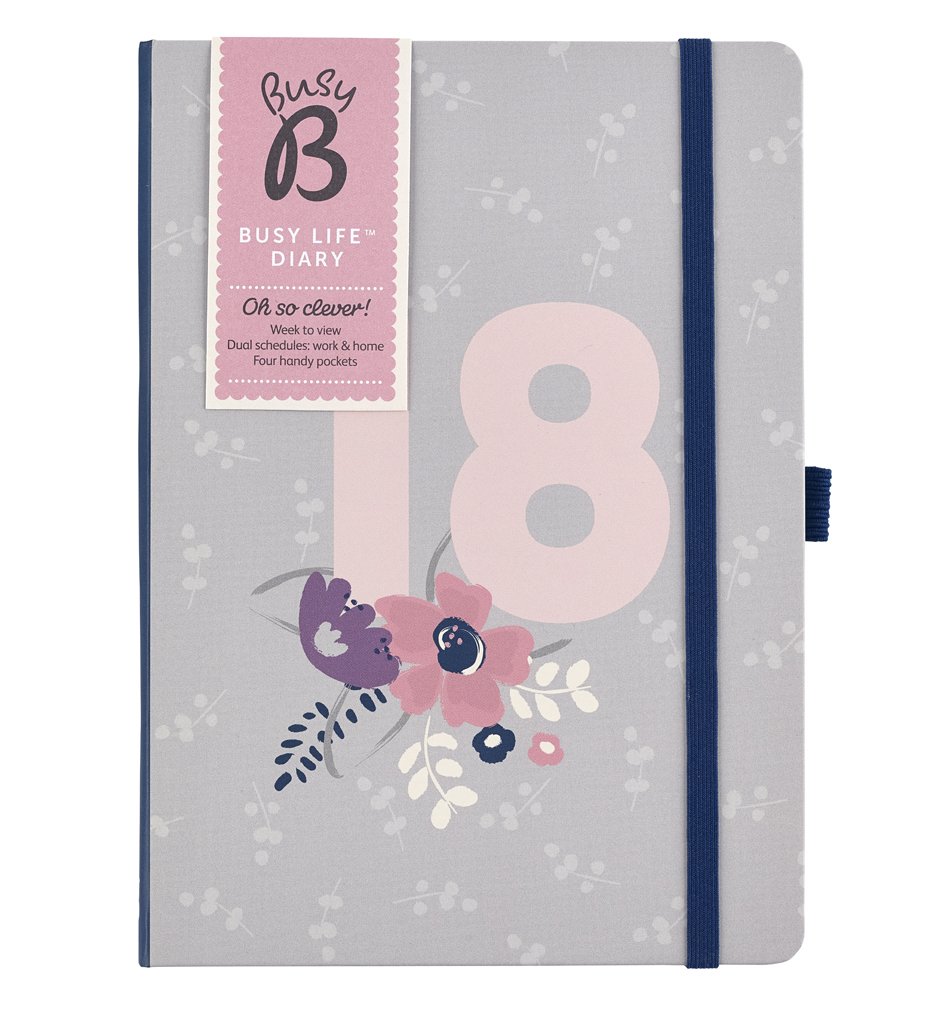 Busy B 2018 Busy Life Diary - A5 Week to View Agenda Planner with Pockets and Dual schedules
