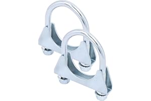 AFEISOL 2 Pack 1.77" U Bolt Clamp Saddle-Style Muffler Exhaust Clamps on Tip Pipes 45 mm Steel U-Bolt Exhaust Pipe Clamps (1-3/4")