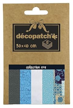 Décopatch DP008O Packung Décopocket mit 5 Papierbogen (30 x 40 cm) (gefaltet, 13 x 9,5 cm, praktisch zum Transportieren und e