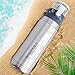 Secura Vacuum Insulated 304 Stainless Steel Water Bottle with Handle, 650ML /22OZ, Silver