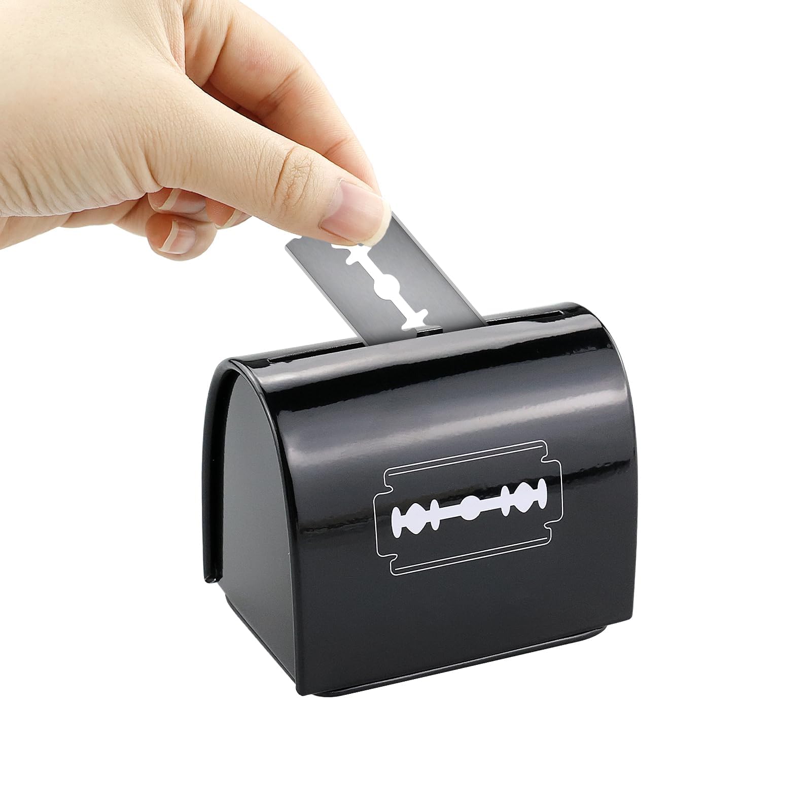 Portable Shaver Disposal Case Safe Storage Bank for Used Safety Shaver Razor Accessories Bank for Safety Razor Accessories Storagement, Used Double Edge Safety Razor Accessories Disposal Case