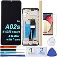 PDTEK LCD Screen Replacement Touch Display Digitizer Assembly with Frame for Samsung Galaxy A02s A025 SM-A025F SM-A025M 6.5'' (NOT for A025G / M02S), Black