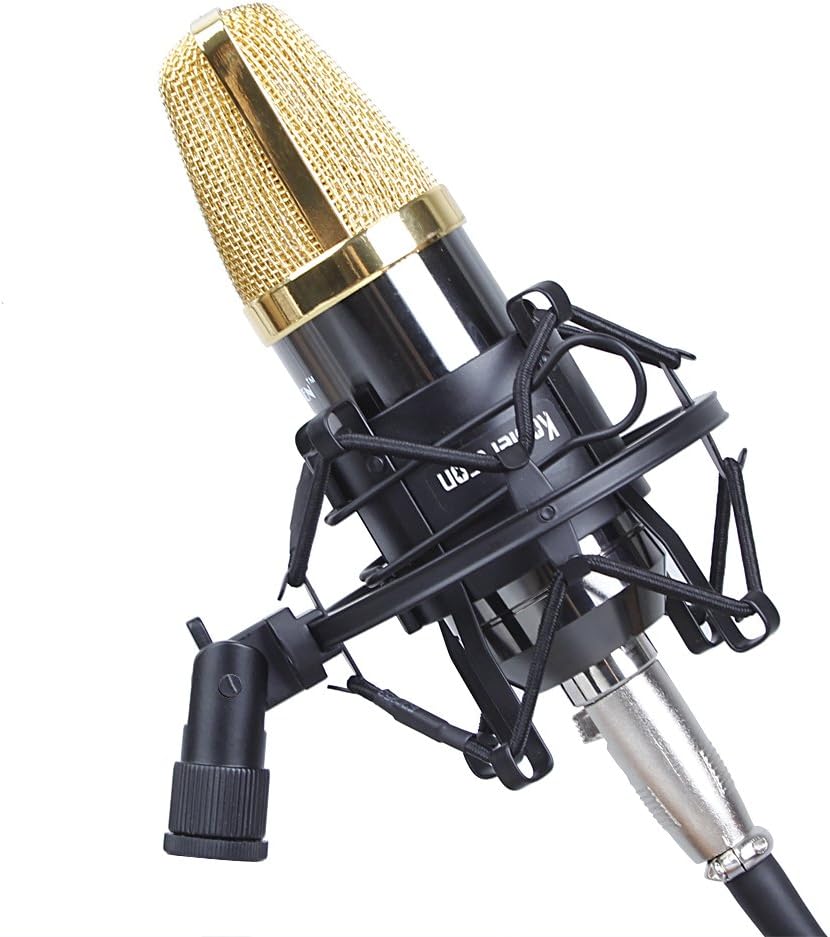Koolertron Universal 50MM Microphone Shock Mount for 48MM-54mm Diameter Condenser Mic (Black): Musical Instruments