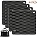 Silicone Trivet Set of 4 – Heat-Resistant Trivets for Hot Pots and Pans – Multipurpose Silicone Trivet Mat, Drying Rack, Jar Opener – Thick Non-Slip Silicone Mats for Kitchen Counter – Black