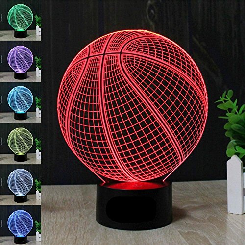 SUPERNIUDB Romantic Basketball 3D LED Night Light 7 Color Change Touch Switch Desk Table Lamp SUPERNIUDB Romantic Basketball 3D LED Night Light 7 Color Change Touch Switch Desk Table Lamp