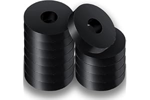 SHEHARUHI 12 PCS Thick Rubber Washers - 1.5 Inch OD, 0.5 Inch ID, 0.4 Inch Thick Black Round Rubber Anti Vibration Washers for Home, Cars, Boat Accessories