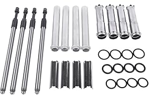 BARIO Pushrod Adjustable Chrome Cover Kit Replacement for 1999-2017 Har-ley David-son Twin Cam Models 88, 96, 102, & 110 (excluding 2017 Touring) # 106-6051, 0928-0023, 493889