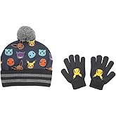 Pokemon Character Collage Youth Cuffed Beanie and Gloves Set