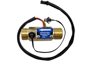 DIGITEN CF-B7ZJ SENSTREE G1/2 inch Male Thread Brass Water Flow Sensor, Hall Effect Sensor Switch Flow Meter Flowmeter Counter with Temperature Sensor 1-25L/min