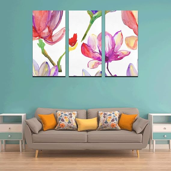 Amazon.com: LIBILINGOO 3 Panel Wall Bathroom Decor Charming Purple