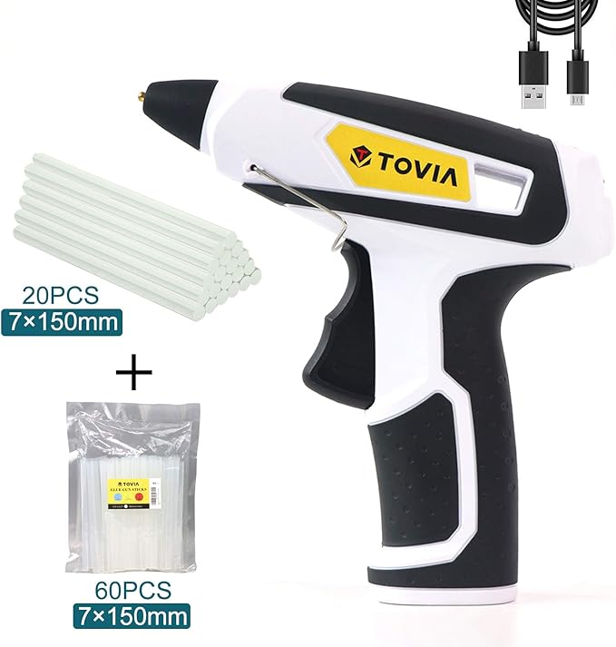 T TOVIA Cordless Hot Glue Gun Rechargeable USB, Wireless