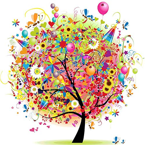 image for JAGETRADE Colorful Tree DIY 5D Full Drill Diamond Painting Embroidery 