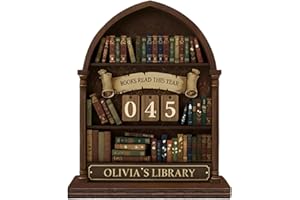Personalized Book Counter Books Read This Year Counter Bookshelf Decor Reading Tracker Gifts for Book Lovers Perfect for Lite