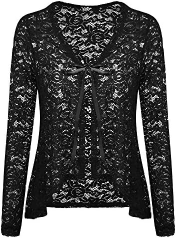 FASHION4OL Women Casual See Through Lace Open Front Shawl Shrug Cardigan Party Shrug