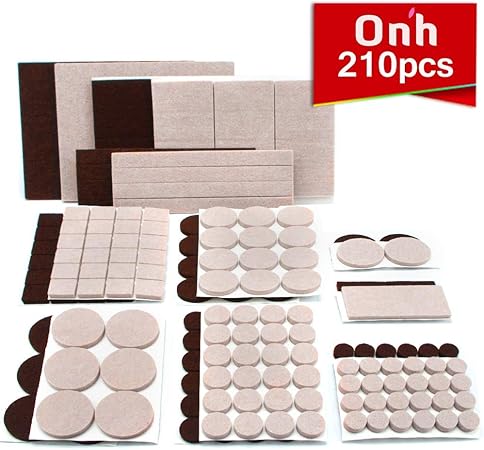 On H Furniture Pads 210pcs Felt Pads Feet Brown 105 Beige 105