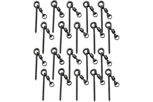 20pcs Carp Fishing Screws with D-Rig Swivel for Ring for Trolling Fishing Line, Acid and Alkali Resistant Fishing Hardware, 2